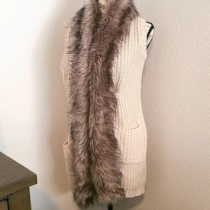 Jessica Simpson Adler faux fur trim sweater vest